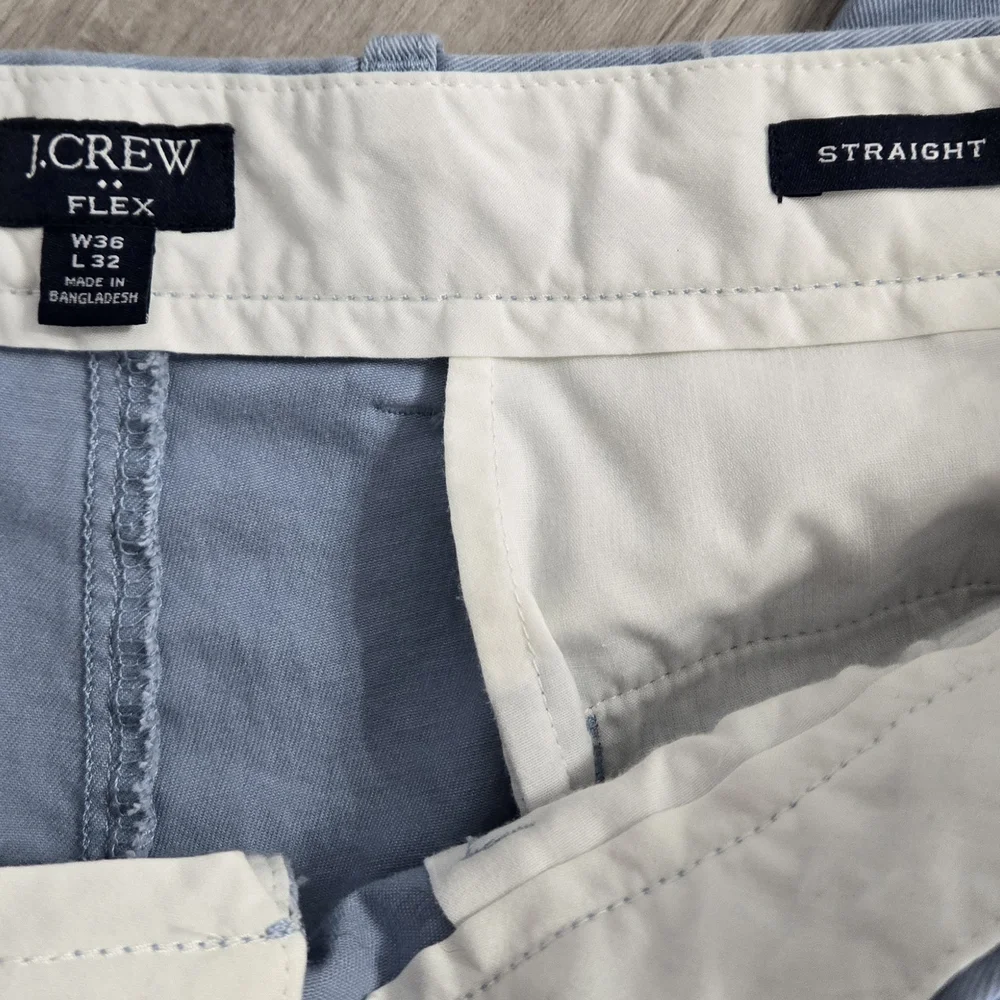 J.CREW Flex Straight Cotton Twill Light Blue Men's Casual Pants 36x32 - Picture 3 of 6